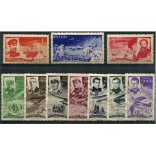 RUSIA 1935 Yv AEREO 49/58 SERIE COMPLETA DE ESTAMPILLAS NUEVAS CON GOMA UNA DE LAS MAS RARAS DEL PAIS SUBVALUADA EN Yvert 600 EUROS ?? EN SCOTT C58-C67 MICHEL 499/508 U$ 1.750